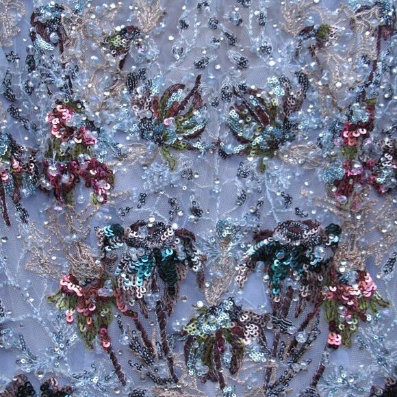 MAC DUGGAL 20436 Embellished Multi Color Flutter Sleeve A-Line Dress - Picture 8 of 14